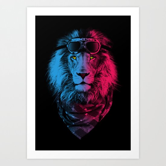 lion rider Art Print