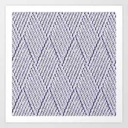 Silver Grey Faux Diamond Knit Pattern Art Print