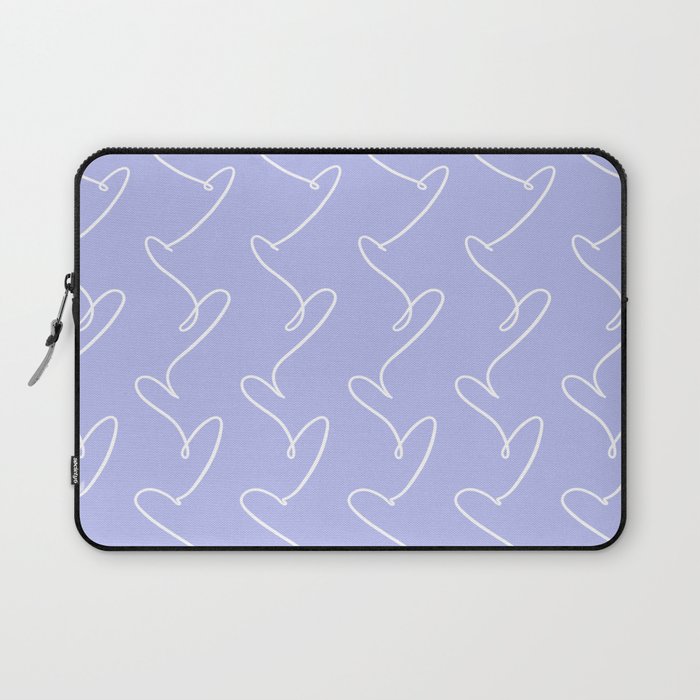 Purple and White Heart Pattern Laptop Sleeve