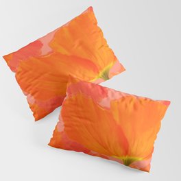 Beautiful Poppies Coral Color Background #decor #society6 #buyart Pillow Sham
