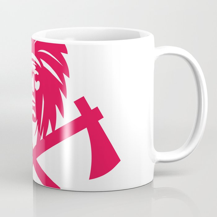 Native American Crossed Tomahawk Mascot Coffee Mug