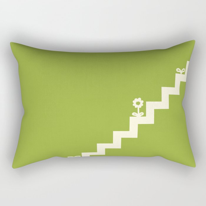 Simple minimal stairs with flower and sprout 5 Rectangular Pillow