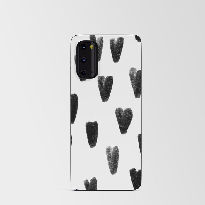 Black and White Hearts Pattern Android Card Case