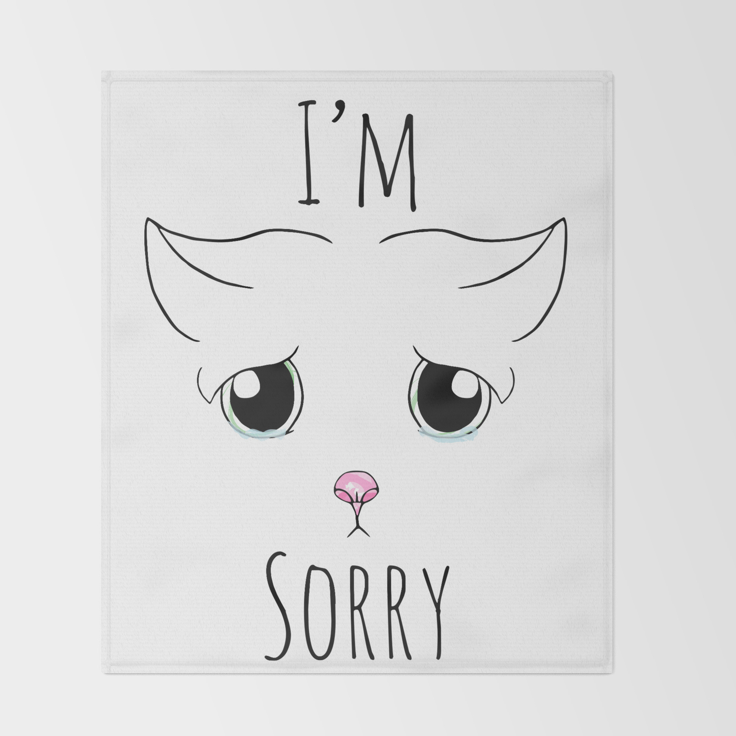sad cat blanket