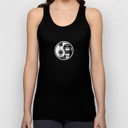 White and Black Acoustic Electric Yin Yang Guitars Tank Top