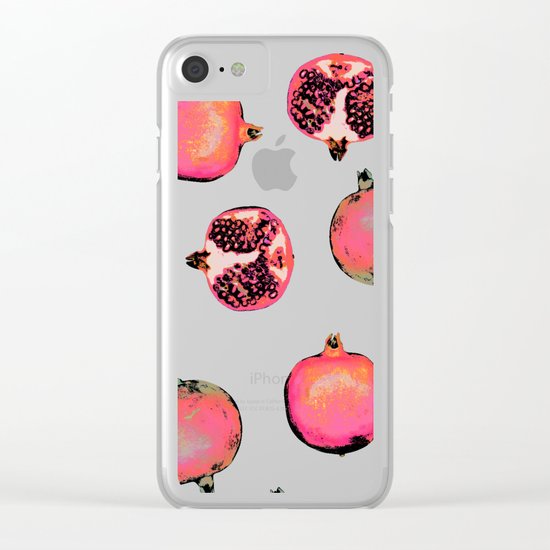 Pomegranate Pattern Clear iPhone Case