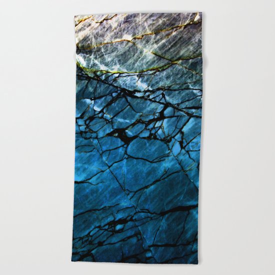 Blue Labradorite Crystal Beach Towel