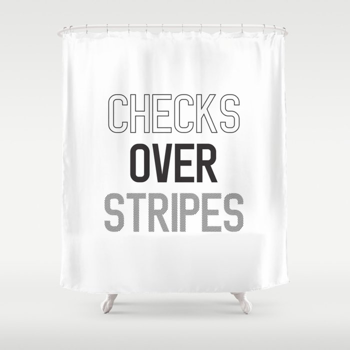 CHECKS OVER STRIPES Shower Curtain