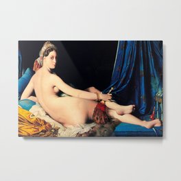 Jean Auguste Dominique Ingres (French, 1780 - 1867) - THE GRANDE ODALISQUE - 1814 - Neoclassicism, Orientalism - Nude painting - Oil on canvas - Digitally Enhanced Version - Metal Print | Ingresodalisque, Neoclassicism, Odalisque, Painting, Lagrandeodalisque, Jeanaugusteingres, Jeaningresartworks, Digitallyenhanced, Grandeodalisqueart, Jeaningresnude 
