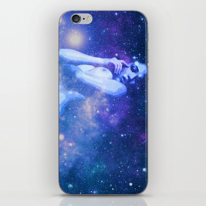 Blue Galaxy Woman : Nude Art iPhone Skin