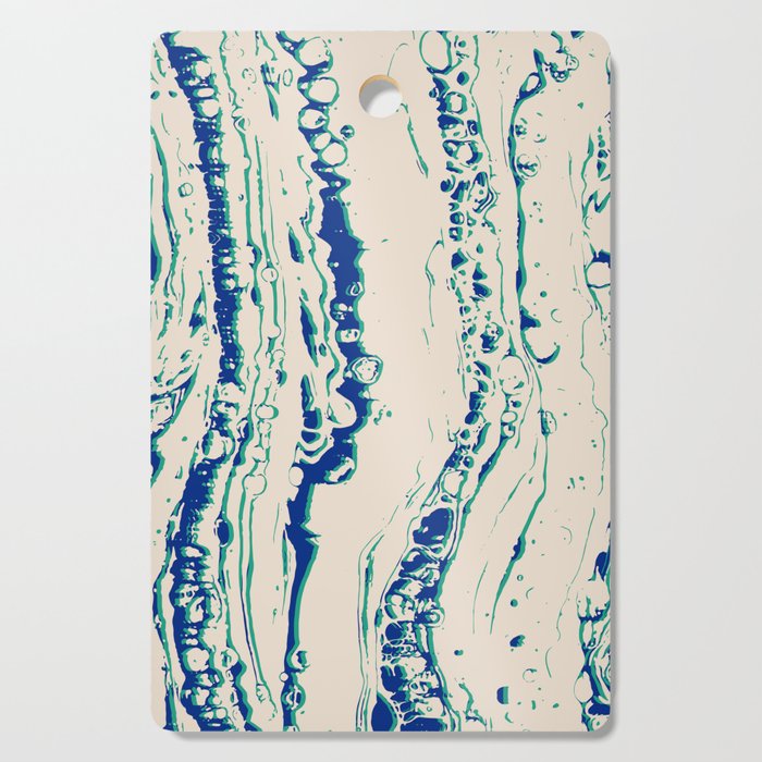 White Magma Muse - liquid marble waves Cutting Board