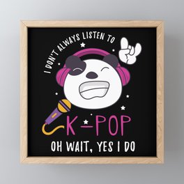 K-POP Fan Panda Framed Mini Art Print