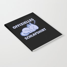 Official Sleep Shirt Axolotl Cute Animals Relax Notebook