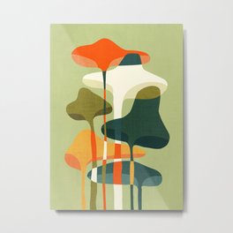 Little mushroom Metal Print | Abstract, Illustration, Mushroom, Other, Biology, Painting, Retro, Colorful, Botanical, Expressionism 