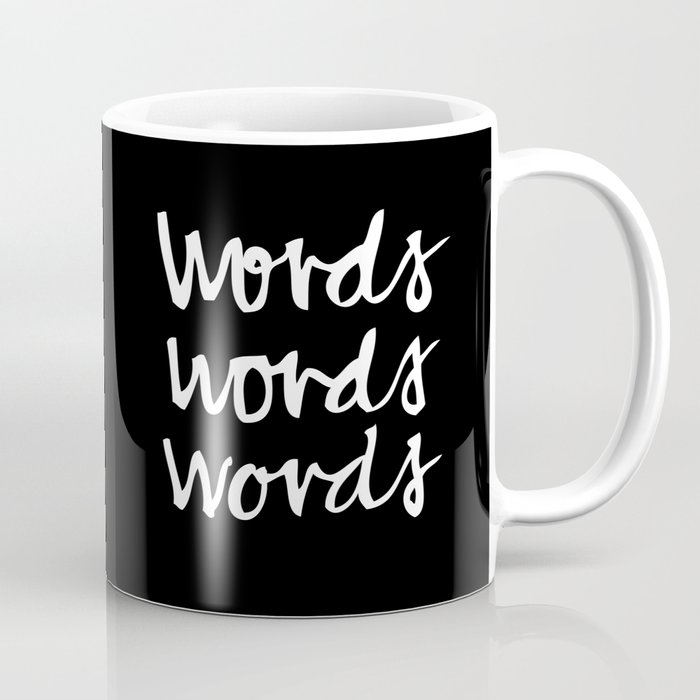 Words-Black Coffee Mug