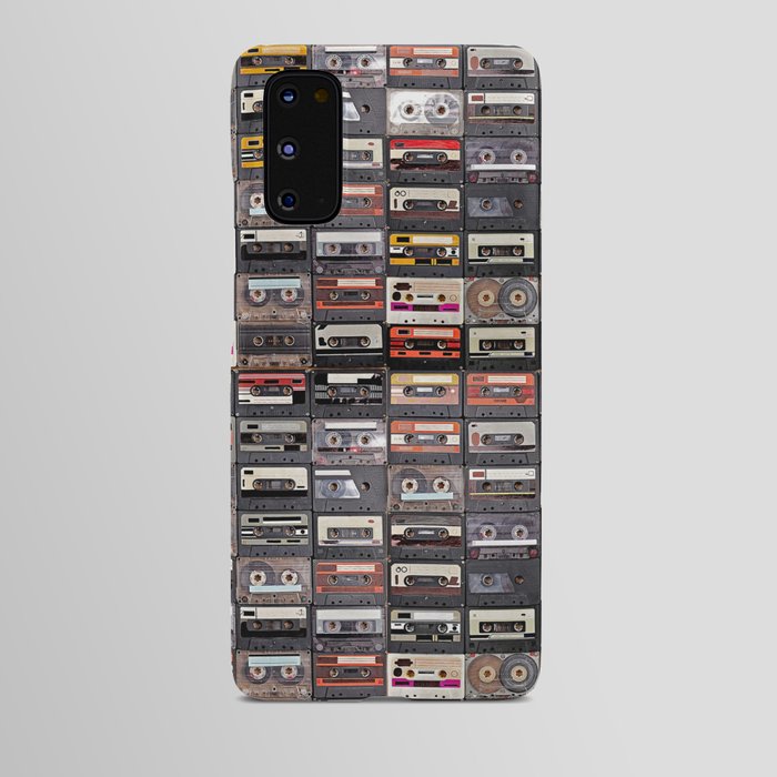 Huge collection of audio cassettes. Retro musical background Android Case