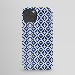 Blue Ornamental Arabic Pattern iPhone Case