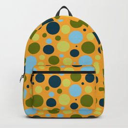 Blue and green dots in orange Backpack