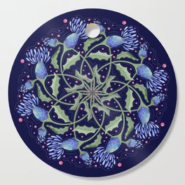 Mandala Wildflower Folk Art Cutting Board