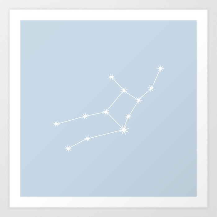 VIRGO Pastel Blue – Zodiac Astrology Star Constellation Art Print