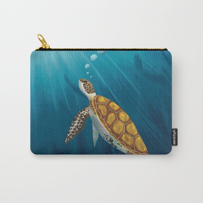 Sea turtle swimming in the ocean Carry-All Pouch