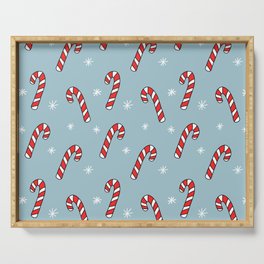 Candy Cane Pattern (light blue) Serving Tray