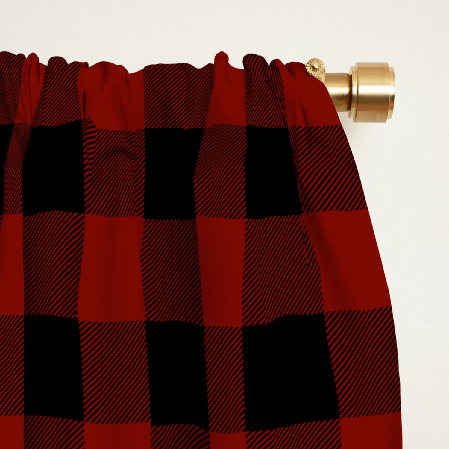 Vintage New England Shaker Barn Red Buffalo Check Plaid Blackout
