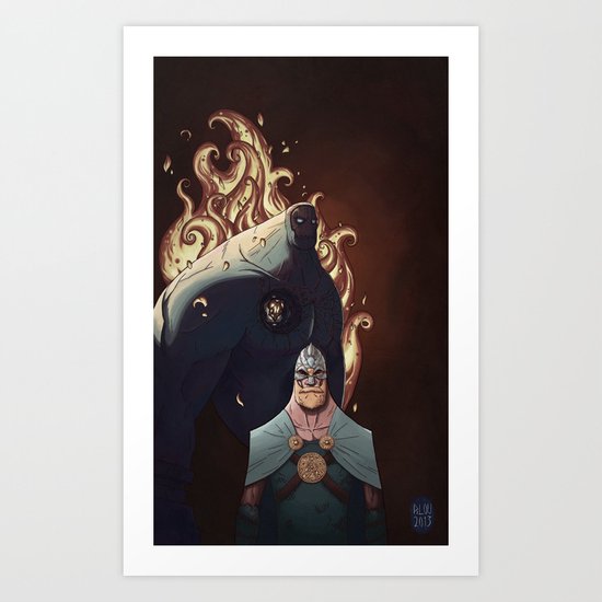 Viking VS Colossus Art Print