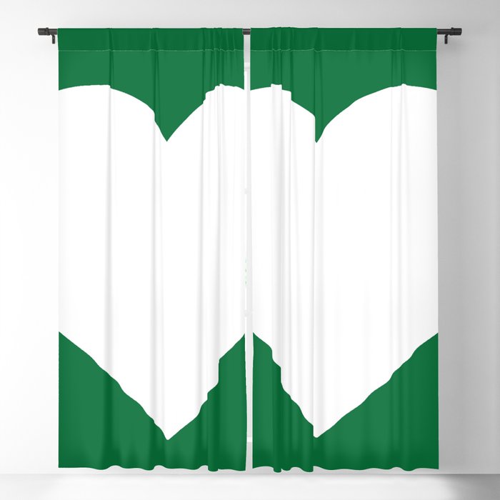 Heart (White & Olive) Blackout Curtain