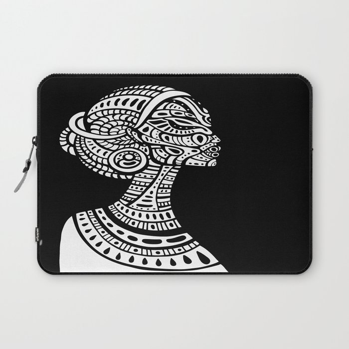 Black & White Regal Black Woman Laptop Sleeve