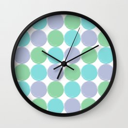 Vintage Dotted Pattern - Multicolor Wall Clock