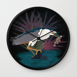  Black Crowned Night Heron Wall Clock
