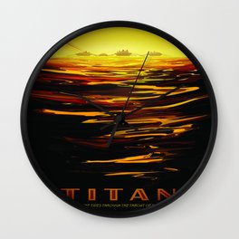 Titan : NASA Retro Solar System Travel Posters Wall Clock