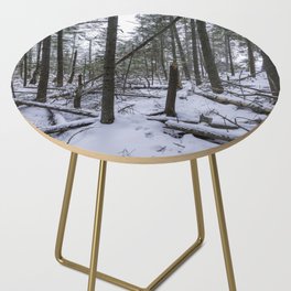 messy winter woods Side Table