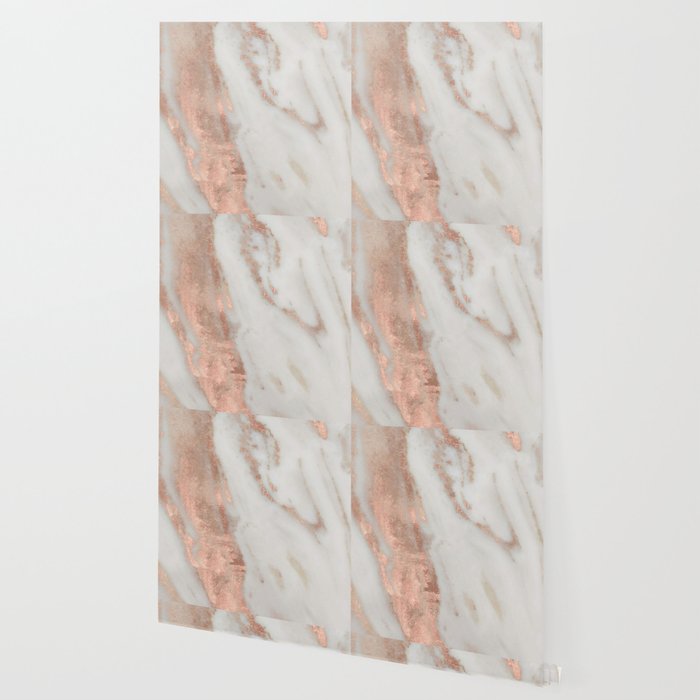 Marble Rose Gold Shimmery Marble Wallpaper By Naturemagick Society6