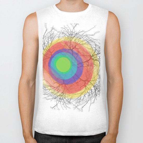 Rainbow trees Biker Tank
