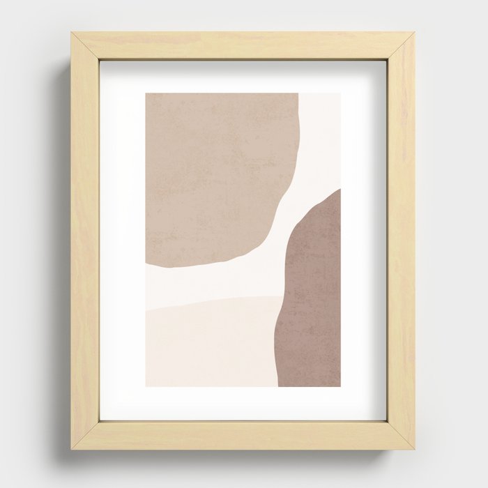 Organic Shapes Neutrals 1 Recessed Framed Print