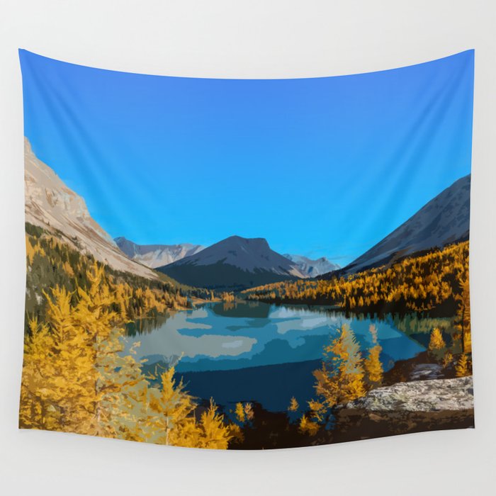 Larches in Banff Poster Wall Tapestry