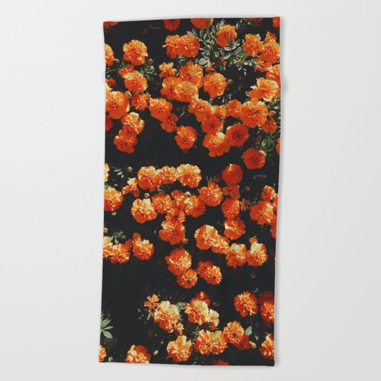 Orange Bloom Beach Towel