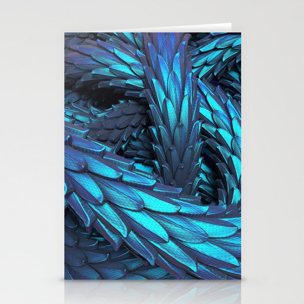 Blue metallic fantasy dragon skin texture.  Stationery Cards