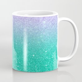 Mermaid purple teal aqua FAUX glitter ombre gradient Coffee Mug
