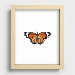 Monarch Butterfly watercolor painting Recessed Framed Print