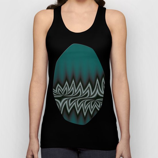 Fractal Tribal Art in Pacific Teal Unisex Tank Top