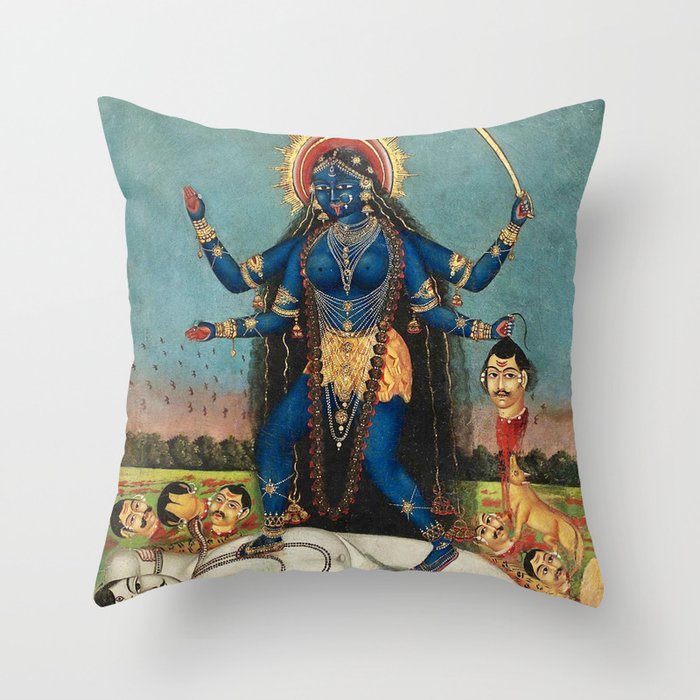 Hindu Destruction Goddess Kali 24 Throw Pillow
