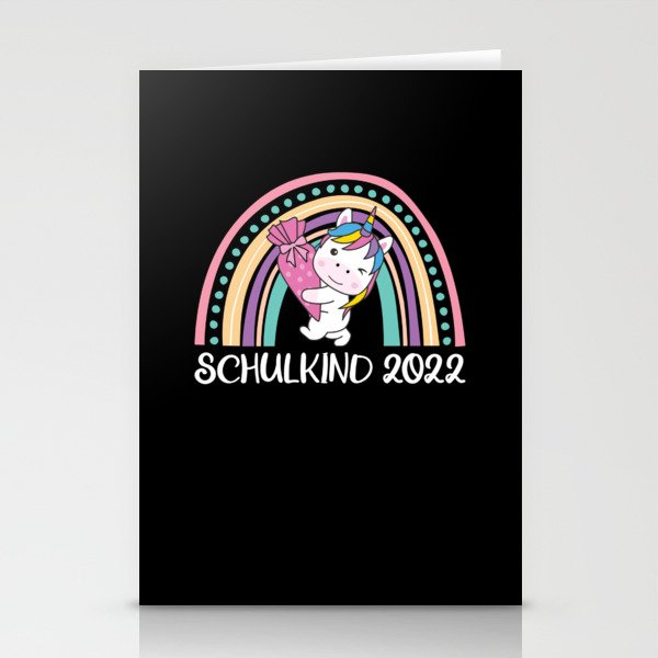 School Child 2022 Enrollment Unicorn School Stationery Cards
