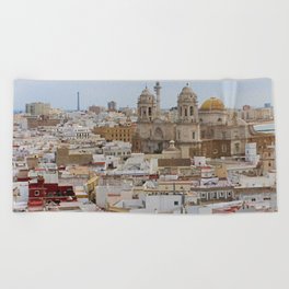 Spain Photography - Overview Over The City Of Cádiz Beach Towel