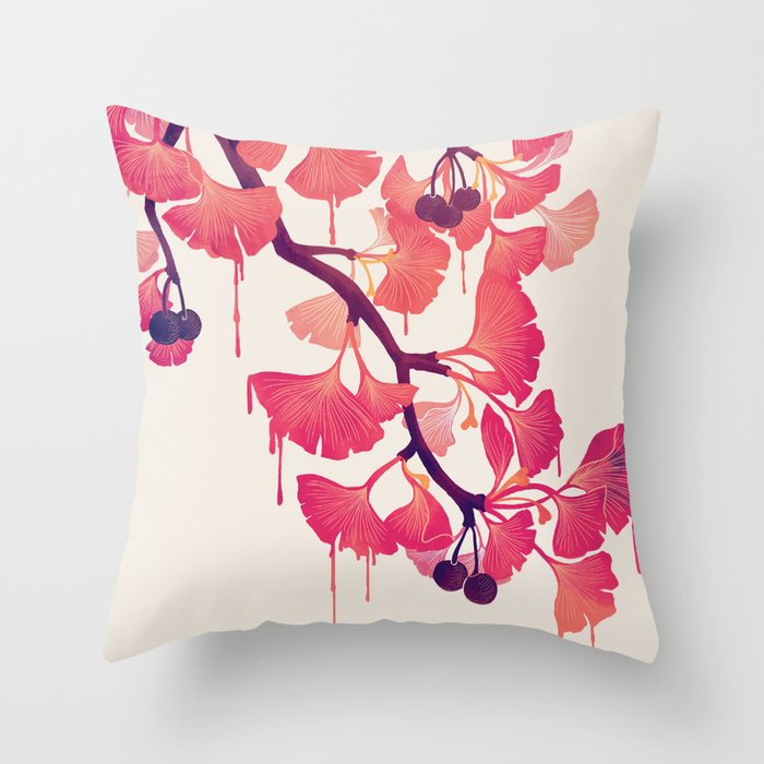 O Ginkgo Throw Pillow by littleclyde Society6