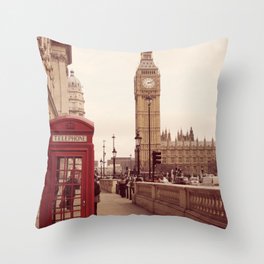 London Booth Throw Pillow