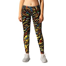 Stained Glass Flames Leggings | Fire, Flames, Colorful, Graphicdesign, Stainedglass, Abstract, Digital 