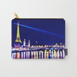 Paris at night in cyberpunk style Carry-All Pouch